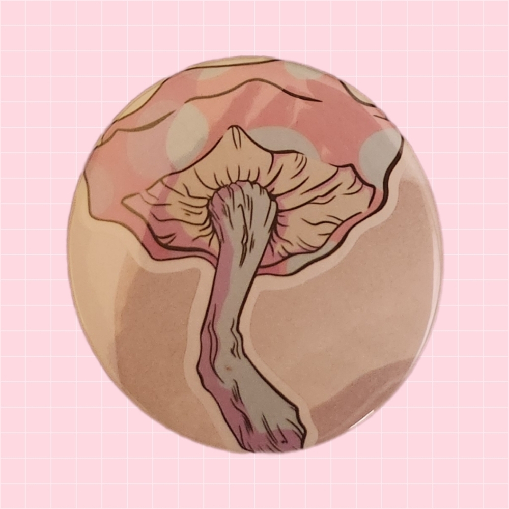 Pink Mushroom 2" Pin